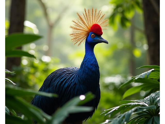 Majestic Southern Cassowary in Daintree Rainforest